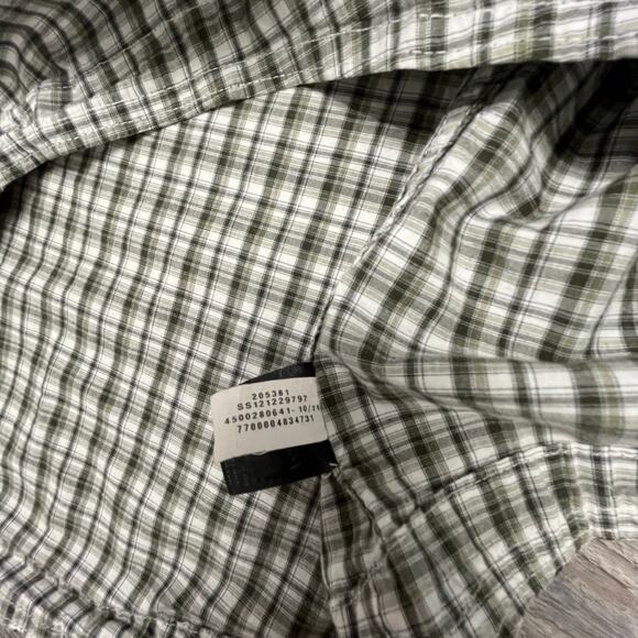 Under Armour White Green Mens Large Tartan‎ Plaid Short Sleeve Button Up Shirt - Picture 6 of 9